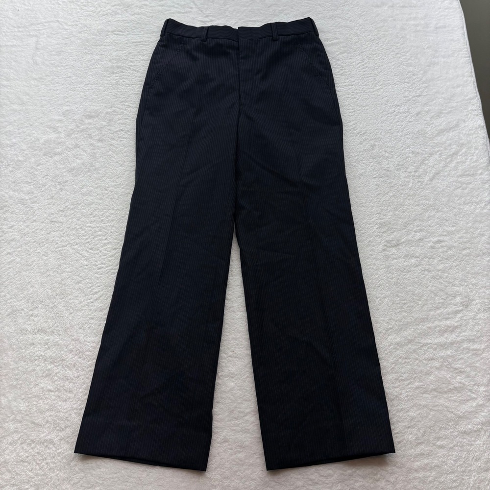 Christian Dior Monsieur Navy Blue Pinstripe Dress Pants Straight Vintage 28x28
